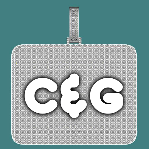 CUSTOM LETTER NECKLACE 3D BIG SQUARE
