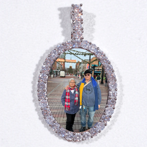 Large 3D Oval Custom Picture Pendant