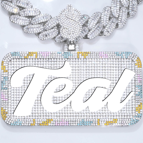 CUSTOM LETTER NECKLACE 3D COLORFUL SQUARE