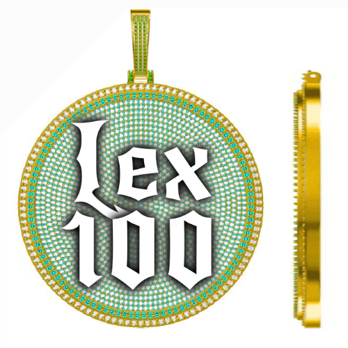 CUSTOM LETTER NECKLACE 3D BIG DISC