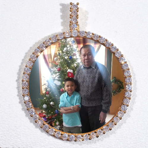 LARGE 3D CIRCLE CUSTOM PICTURE PENDANT