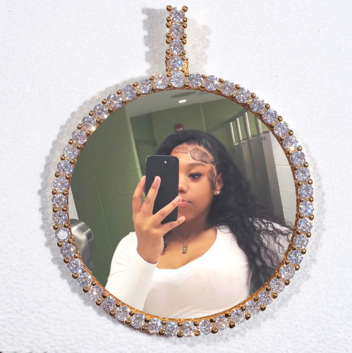 LARGE 3D CIRCLE CUSTOM PICTURE PENDANT