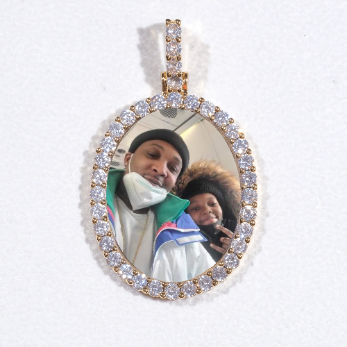 3D Oval Custom Picture Pendant