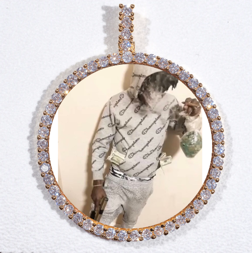 LARGE 3D CIRCLE CUSTOM PICTURE PENDANT