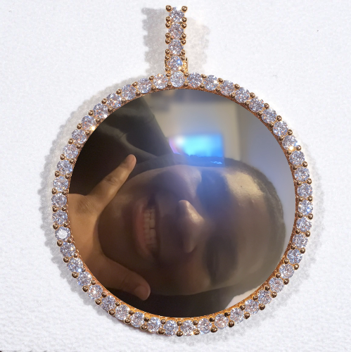 LARGE 3D CIRCLE CUSTOM PICTURE PENDANT