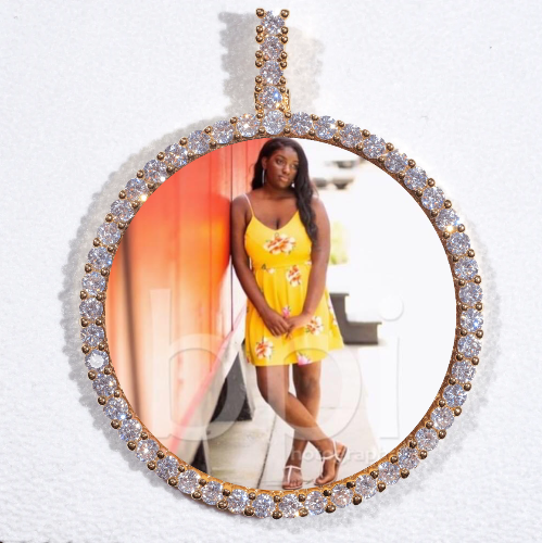 LARGE 3D CIRCLE CUSTOM PICTURE PENDANT