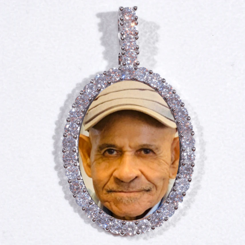 Large 3D Oval Custom Picture Pendant