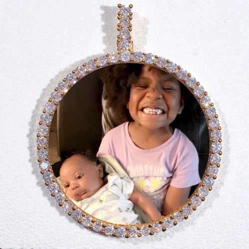 LARGE 3D CIRCLE CUSTOM PICTURE PENDANT