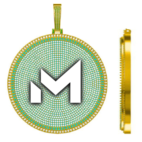 CUSTOM LETTER NECKLACE 3D BIG DISC