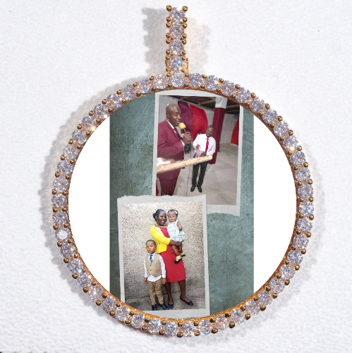LARGE 3D CIRCLE CUSTOM PICTURE PENDANT