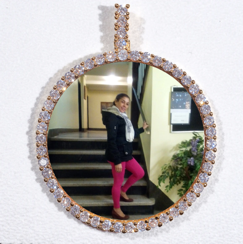 LARGE 3D CIRCLE CUSTOM PICTURE PENDANT