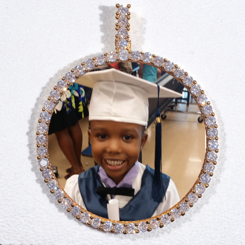 LARGE 3D CIRCLE CUSTOM PICTURE PENDANT