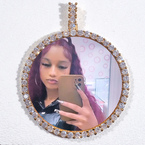 LARGE 3D CIRCLE CUSTOM PICTURE PENDANT