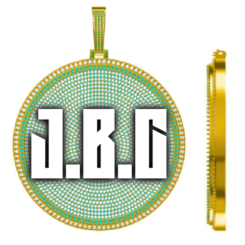CUSTOM LETTER NECKLACE 3D BIG DISC