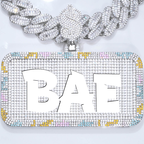 CUSTOM LETTER NECKLACE 3D COLORFUL SQUARE