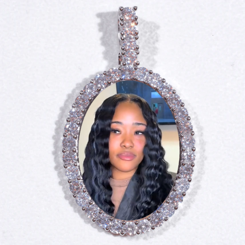 Large 3D Oval Custom Picture Pendant