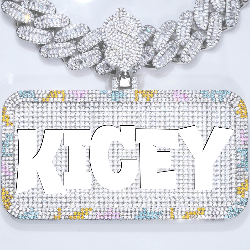 CUSTOM LETTER NECKLACE 3D COLORFUL SQUARE