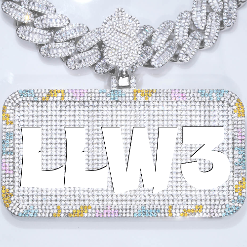 CUSTOM LETTER NECKLACE 3D COLORFUL SQUARE