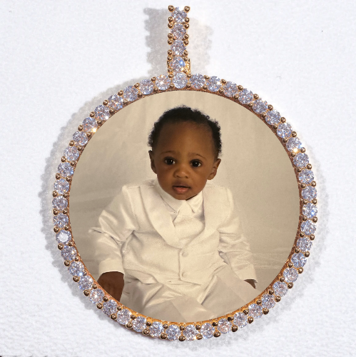 LARGE 3D CIRCLE CUSTOM PICTURE PENDANT