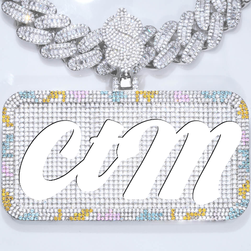 CUSTOM LETTER NECKLACE 3D COLORFUL SQUARE