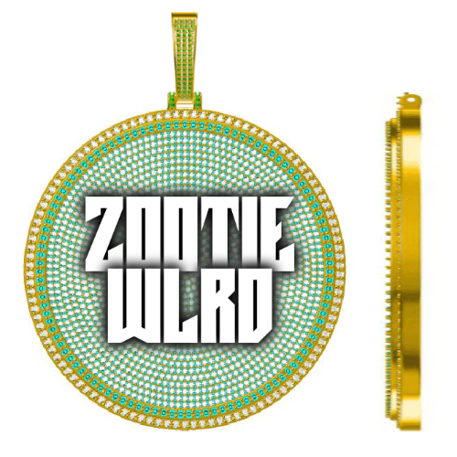 CUSTOM LETTER NECKLACE 3D BIG DISC