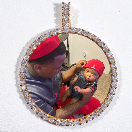 LARGE 3D CIRCLE CUSTOM PICTURE PENDANT