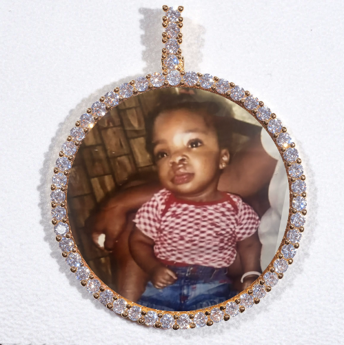 LARGE 3D CIRCLE CUSTOM PICTURE PENDANT