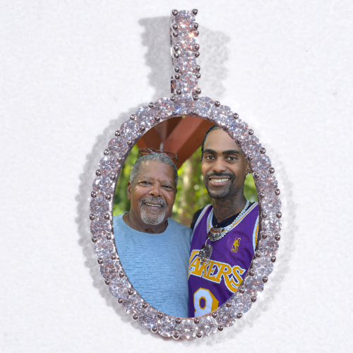 Large 3D Oval Custom Picture Pendant