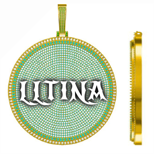 CUSTOM LETTER NECKLACE 3D BIG DISC