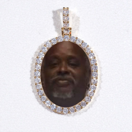 3D Oval Custom Picture Pendant
