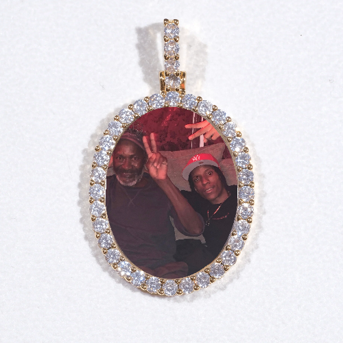 3D Oval Custom Picture Pendant