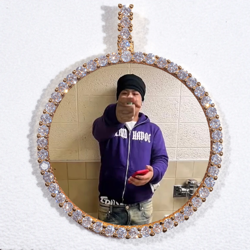 LARGE 3D CIRCLE CUSTOM PICTURE PENDANT