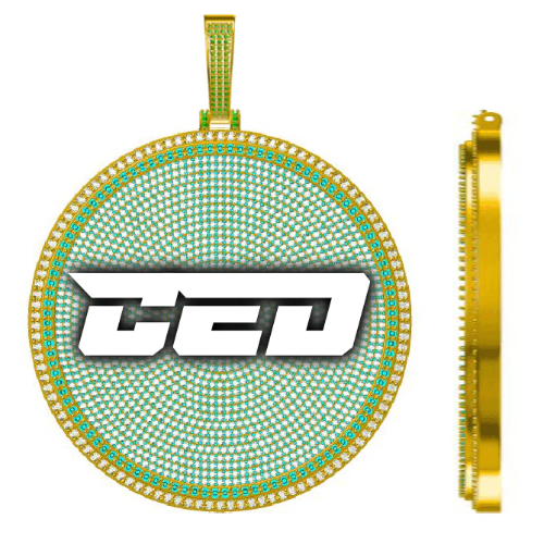 CUSTOM LETTER NECKLACE 3D BIG DISC