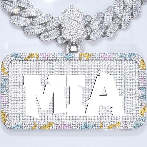 CUSTOM LETTER NECKLACE 3D COLORFUL SQUARE