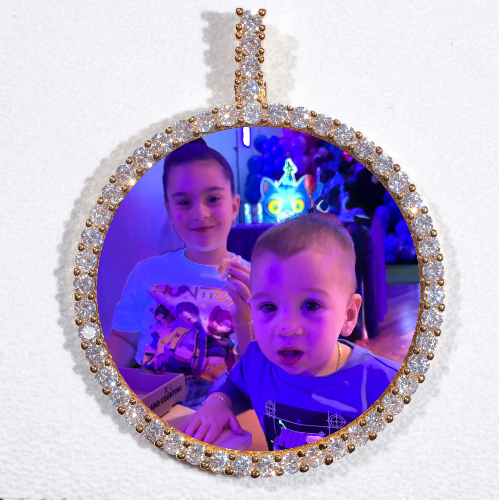 LARGE 3D CIRCLE CUSTOM PICTURE PENDANT