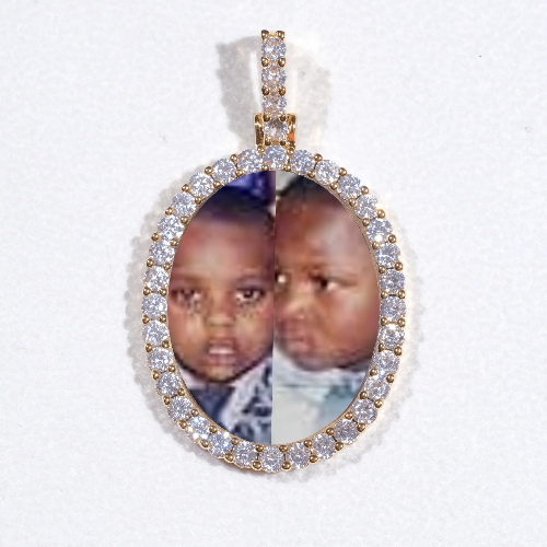 3D Oval Custom Picture Pendant