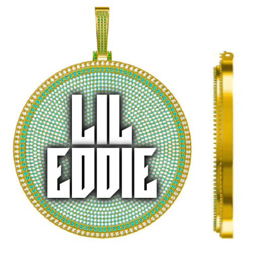 CUSTOM LETTER NECKLACE 3D BIG DISC