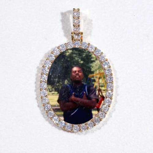 3D Oval Custom Picture Pendant