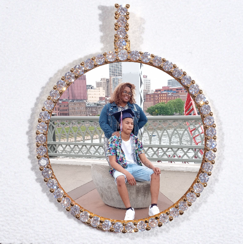 LARGE 3D CIRCLE CUSTOM PICTURE PENDANT