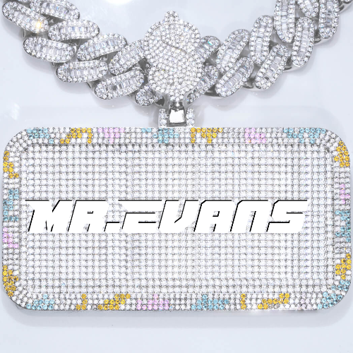 CUSTOM LETTER NECKLACE 3D COLORFUL SQUARE