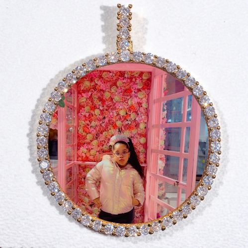 LARGE 3D CIRCLE CUSTOM PICTURE PENDANT