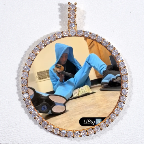 LARGE 3D CIRCLE CUSTOM PICTURE PENDANT