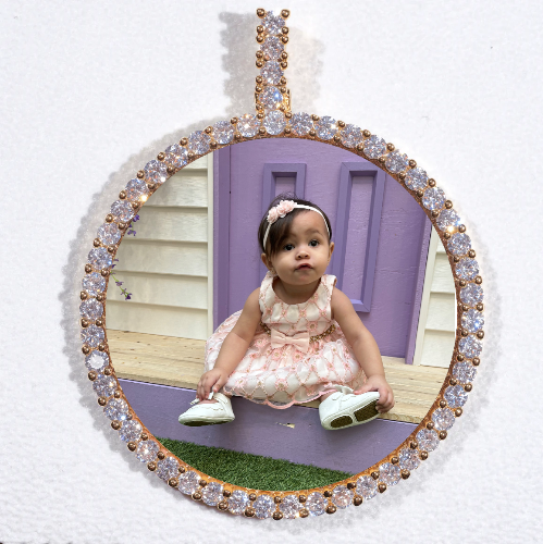 LARGE 3D CIRCLE CUSTOM PICTURE PENDANT