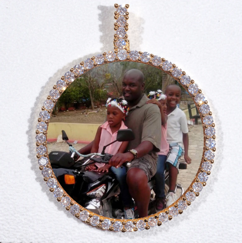 LARGE 3D CIRCLE CUSTOM PICTURE PENDANT