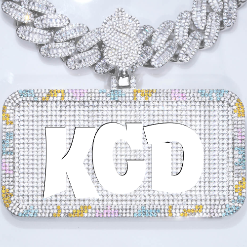 CUSTOM LETTER NECKLACE 3D COLORFUL SQUARE