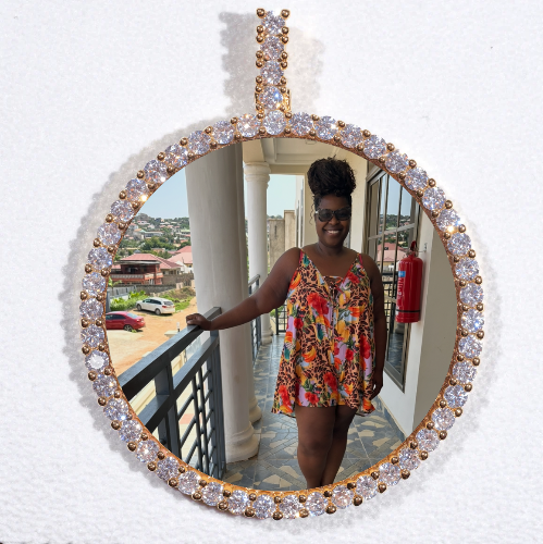LARGE 3D CIRCLE CUSTOM PICTURE PENDANT