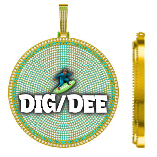 CUSTOM LETTER NECKLACE 3D BIG DISC