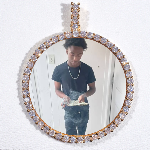LARGE 3D CIRCLE CUSTOM PICTURE PENDANT