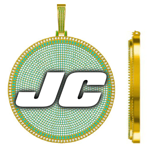 CUSTOM LETTER NECKLACE 3D BIG DISC