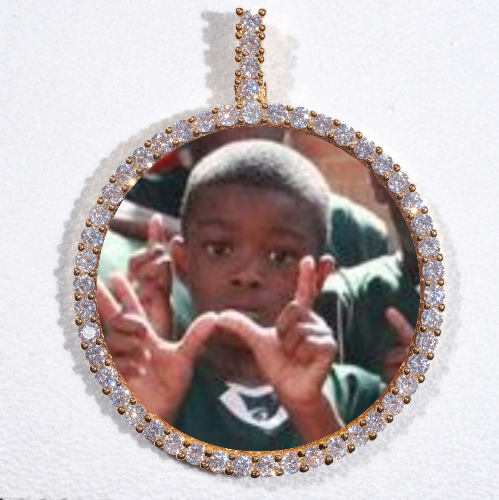 LARGE 3D CIRCLE CUSTOM PICTURE PENDANT